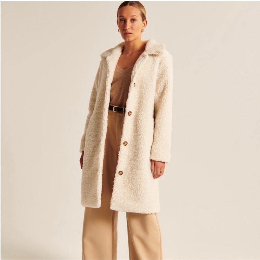 ABERCROMBIE AND FITCH LONG SHERPA COAT